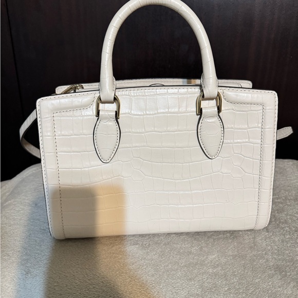 Michael Kors Zoe light cream Croc-Embossed Leather Satchel - Picture 6 of 10